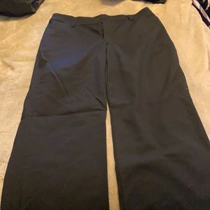 Black work pants mid rise back pockets